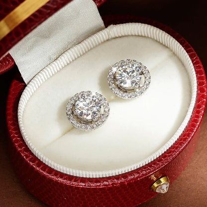 Full Moissanite Stud Earrings