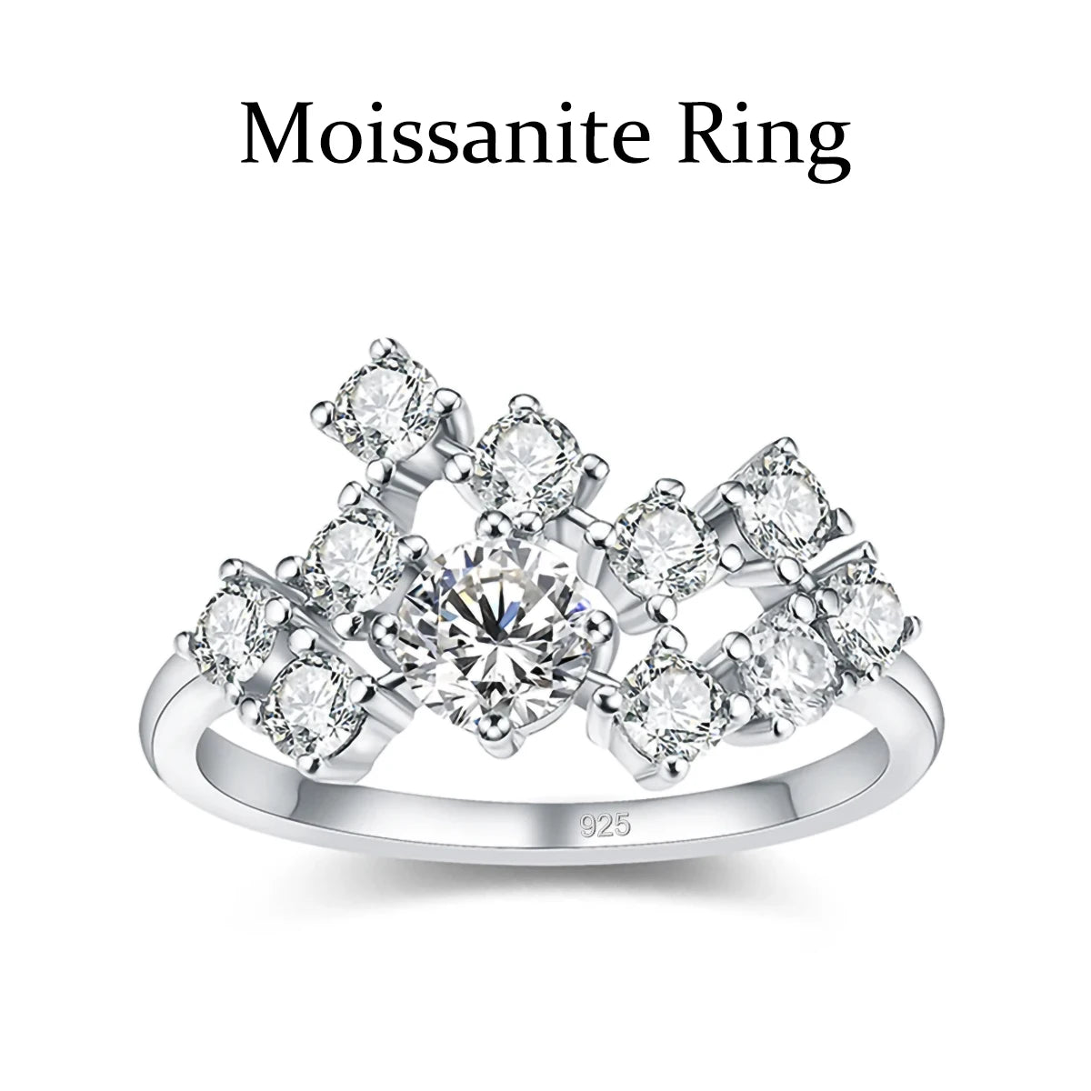 Full Moissanite Ring Woman Infinity Trend Jewelry For Engagement 1.5ct