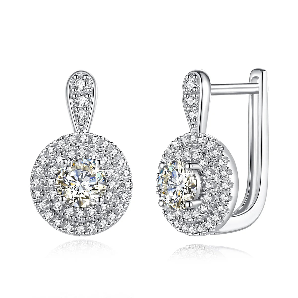 Moissanite Diamond Stud Earrings 100% Pure 925 Silver Jewelry 1ct 5mm