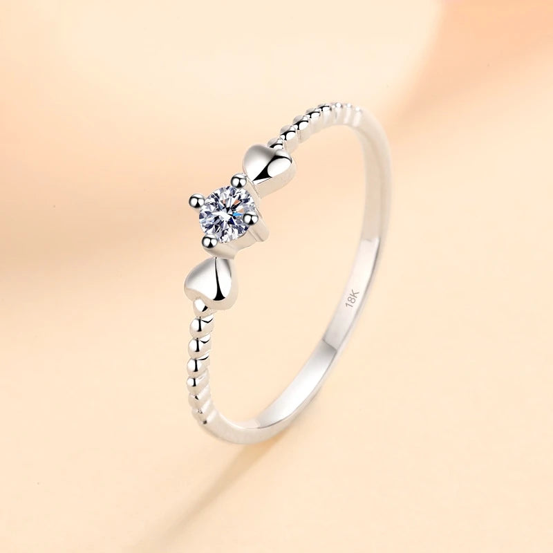 Daughter Birthday Gift 18K White Gold Girl Friend Valentine's Day 0.1CT Moissanite Diamond PT950 Platinum Family Christmas Gift