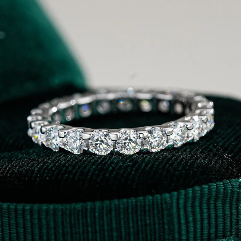 Party Fine Jewelry 18K White Gold Girl Valentine's Day Rings 0.1CT Moissanite Diamond Women Birthday Gift PT950 Platinum Wedding