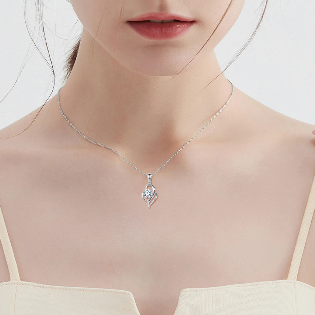 Moissanite Necklace 1 Carat Valentine Gift I Love You Forever