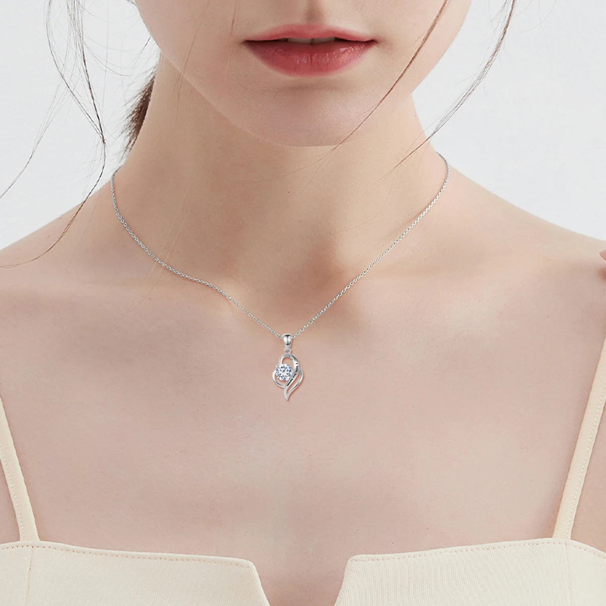 Moissanite Necklace 1 Carat Valentine Gift I Love You Forever