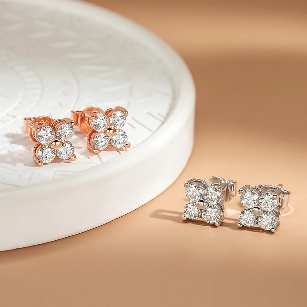 Full Moissanite Stud Earrings