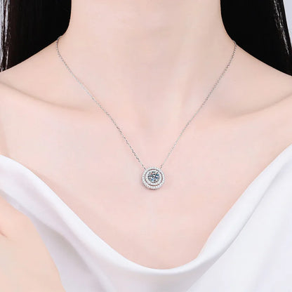 Moissanite Round Pendant Necklace