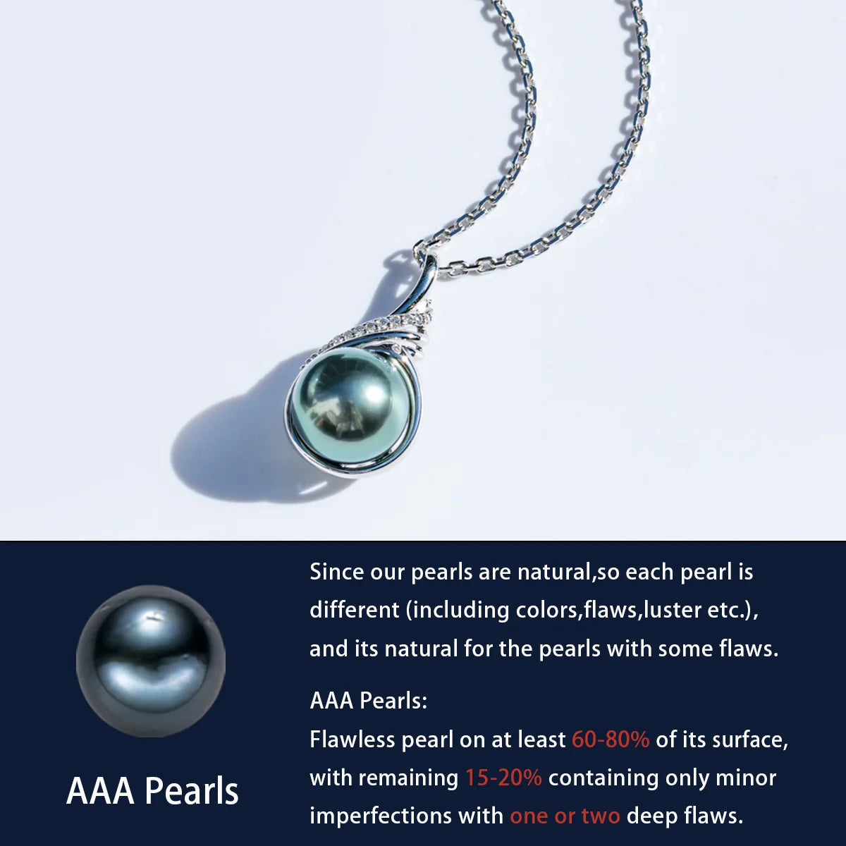 11-12mm Tahitian Black Pearl Phoenix Necklace