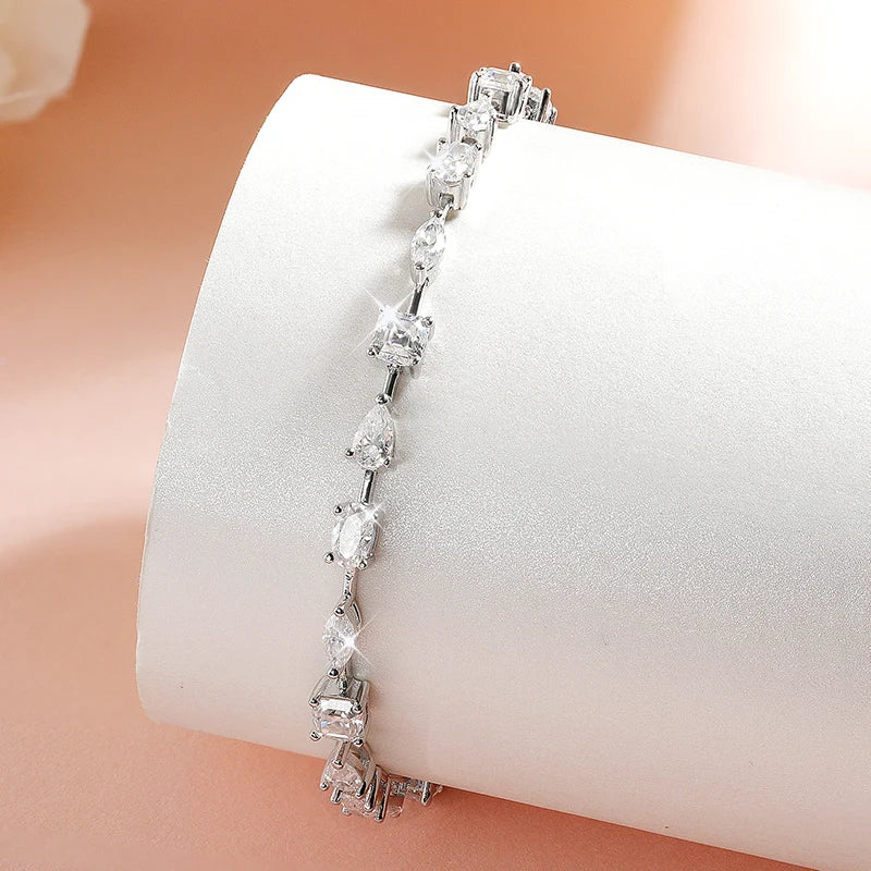 Smyoue GRA Certified D Color Moissanite Tennis Bracelet for Women Men 100% 925 Sterling Silver Chain Couple Jewelry Christmas