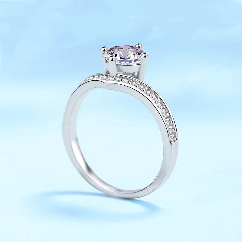 Engagement 18K White Gold Wedding Band Women VVS D Color 0.5/1/2CT Moissanite Diamond Girl PT950 Platinum Valentine's Day Rings