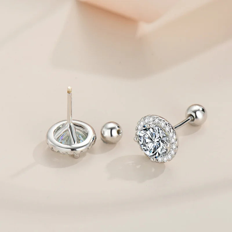 1-2ct Moissanite Stud Earrings