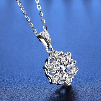 1ct Moissanite Snowflake Diamond Neckalces