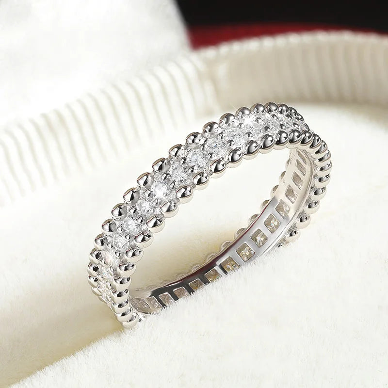 D VVS1 Moissanite Full Eternity Band - S925 Sterling Silver