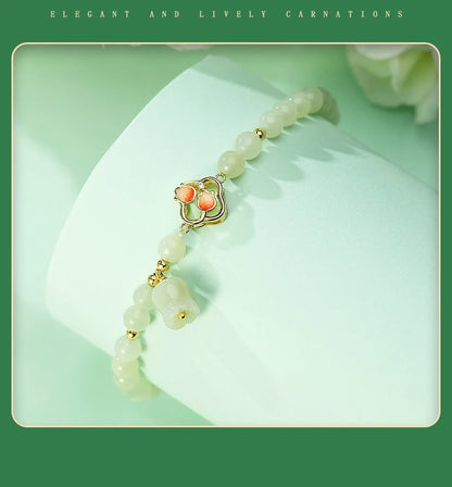 Pearl Natural Green Crystal Bracelet Good Luck Gift Women's