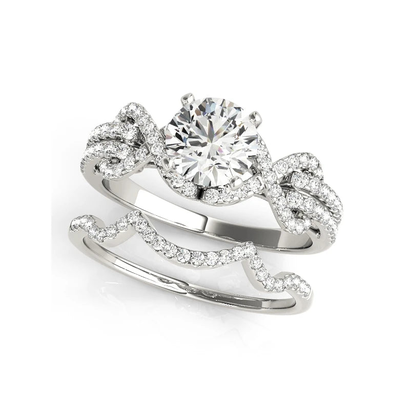 Moissanite 1 Carat D Color 925 Sterling Silver Wedding Ring Sets Engagement Jewelry For Women