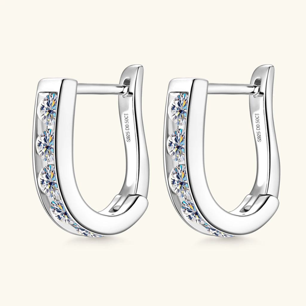 Moissanite Earring for Women 925 Sterling Silver Plated Gold Hoop Earrings 3mm 0.1ct Trending Jewelry Accessories