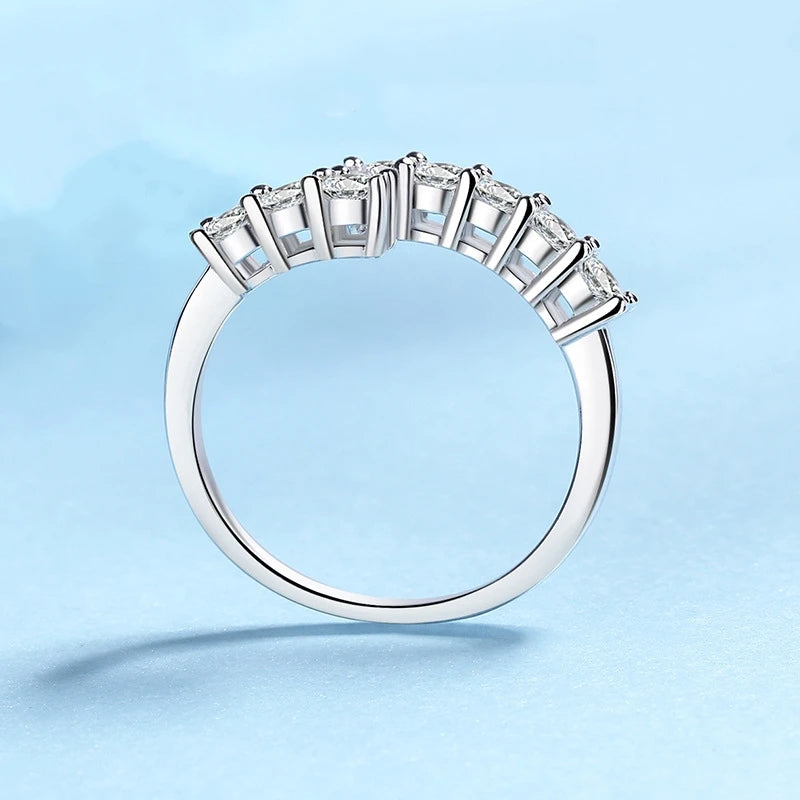 Women Valentine's Day 18K White Gold Girl Friend Birthday Gift 0.8CT VVS D Color Moissanite Diamond PT950 Platinum Wedding Rings