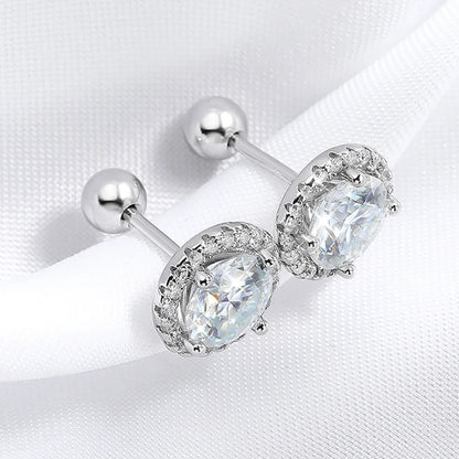 Moissanite Screw Earring Stud Ear