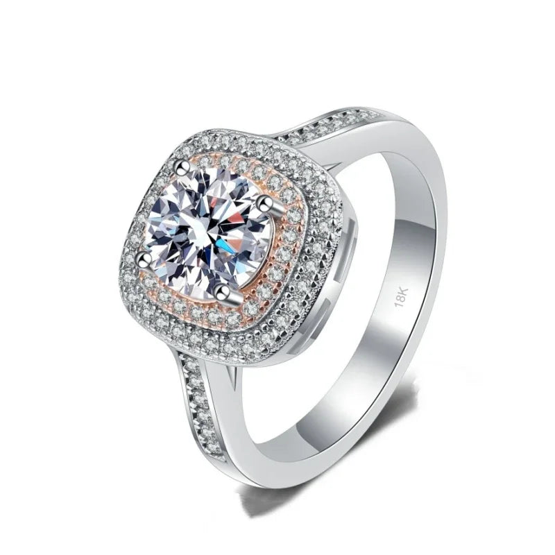 Romantic Girl Birthday Gift 18K White Gold Women Wedding Band 1CT VVS1 D Color Moissanite Diamond PT950 Platinum Valentine's Day