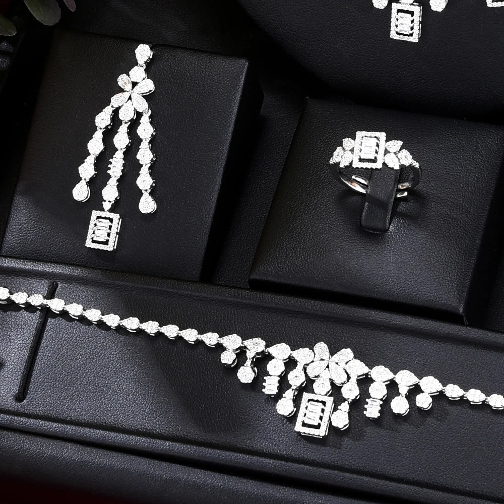 Luxury 4PCS Indian Nigerian Wedding Jewelery Set Gift