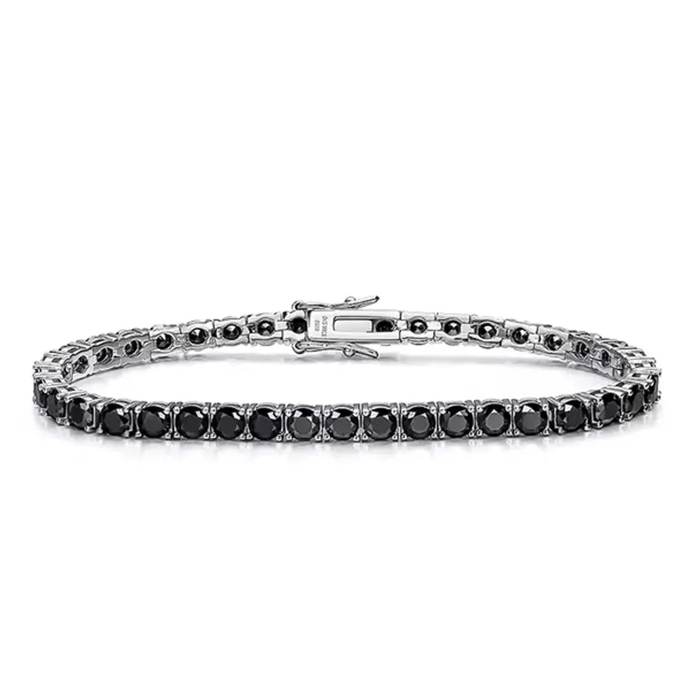 Tennis Bracelet Full Diamond GRA 925 Sterling Silver Plated 18k Hiphop Bracelets for Women Man 3mm 4mm Black Moissanite