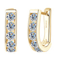 Moissanite Earring for Women 925 Sterling Silver Plated Gold Hoop Earrings 3mm 0.1ct Trending Jewelry Accessories