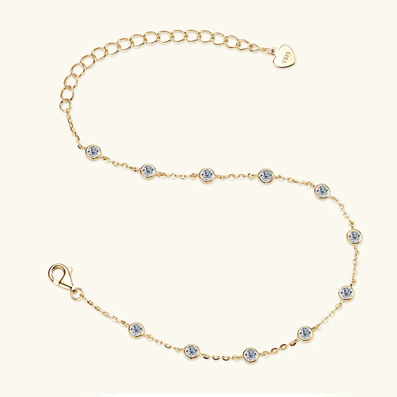 Moissanite Bracelets for Women s925 Sterling Silver with White Yellow Gold Plated Lab Diamond Bracelet Wedding Jewelry