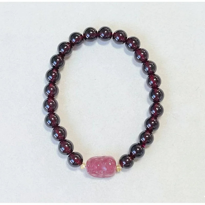 Natural Pomegranate Color Bracelet