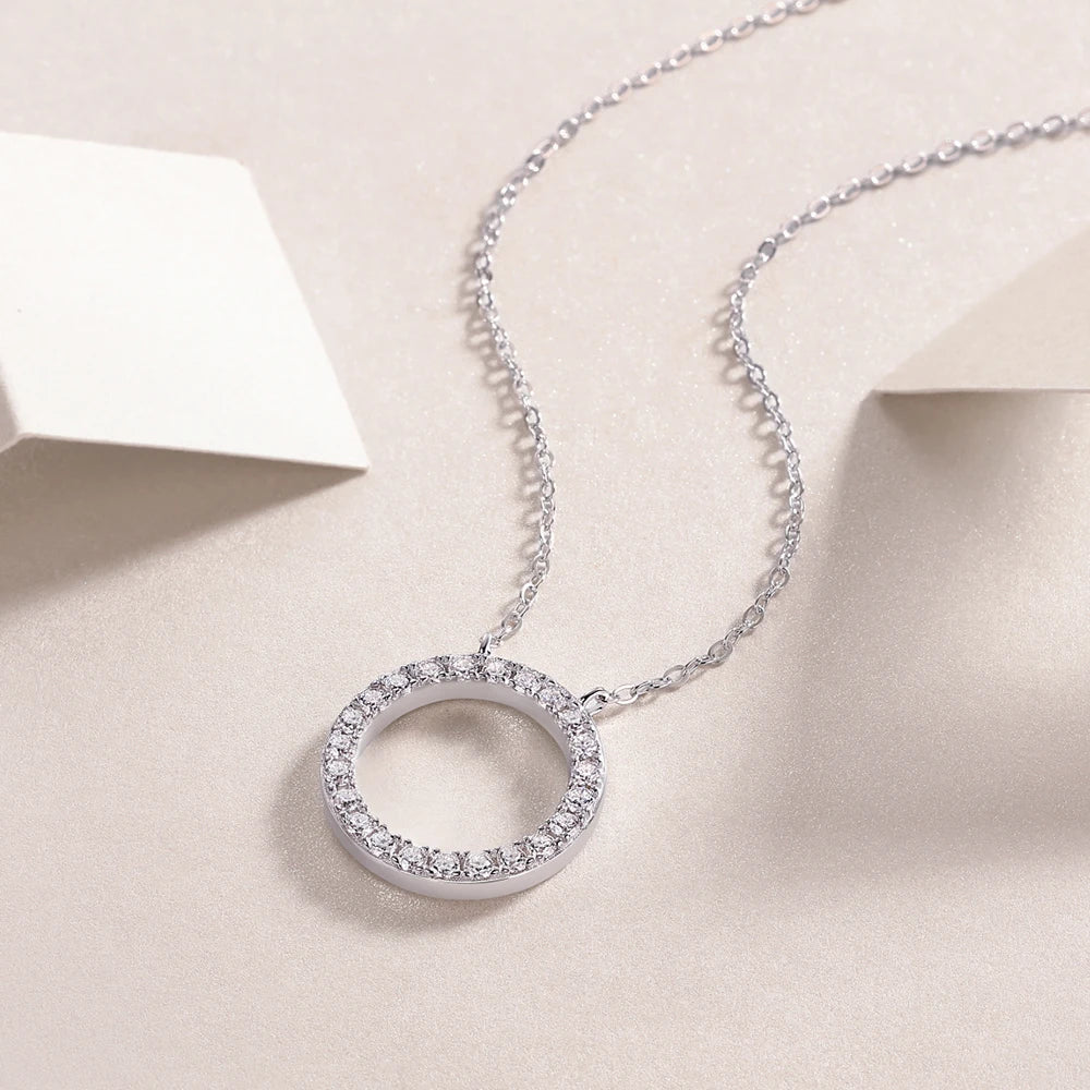 Moissanite Pendant Necklace 925 Sterling Silver Diamond Necklace Chain 1.7mm For Women Jewellry Gift GRA Certified