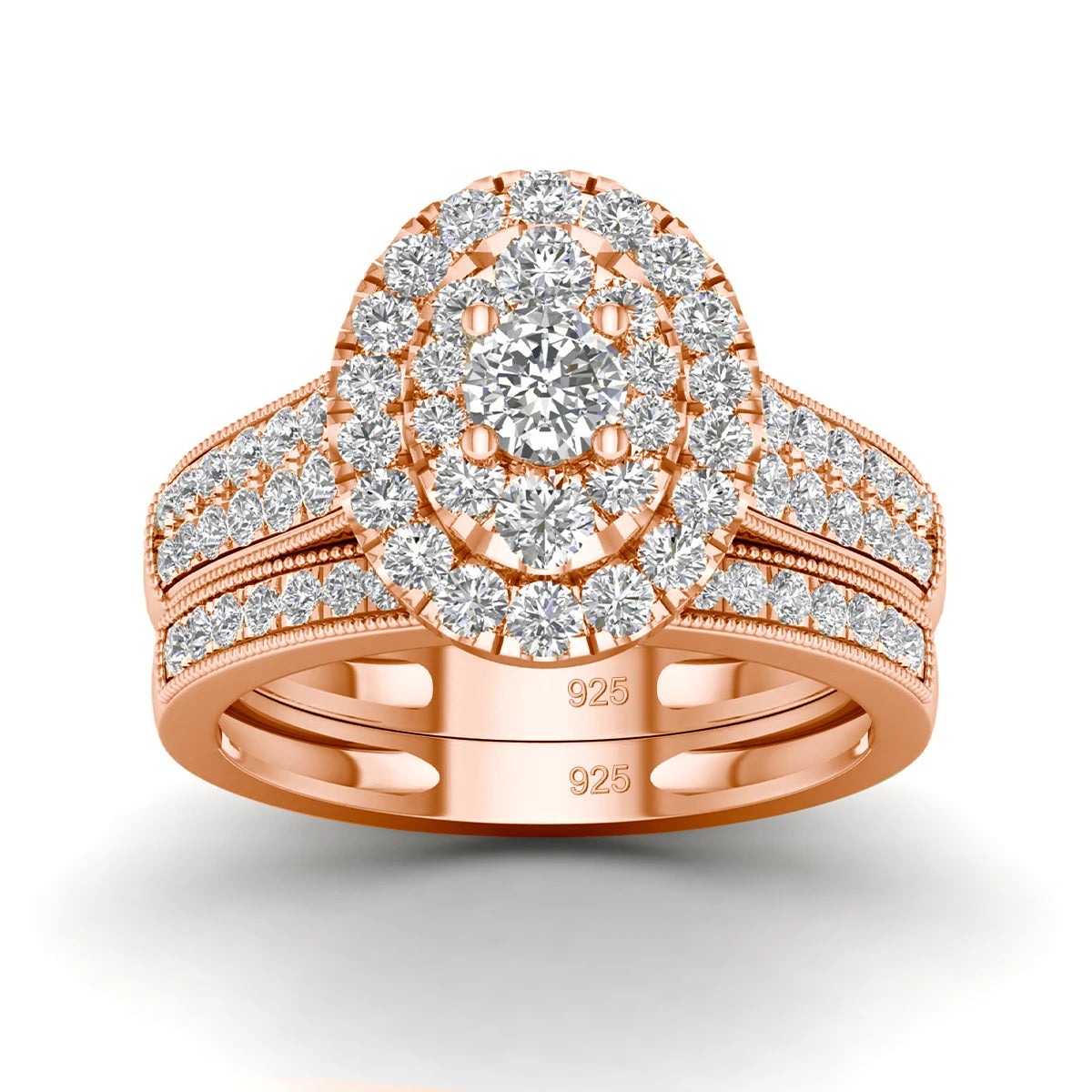 Moissanite Engagement Rings Set Bridal Jewelry 2PCS