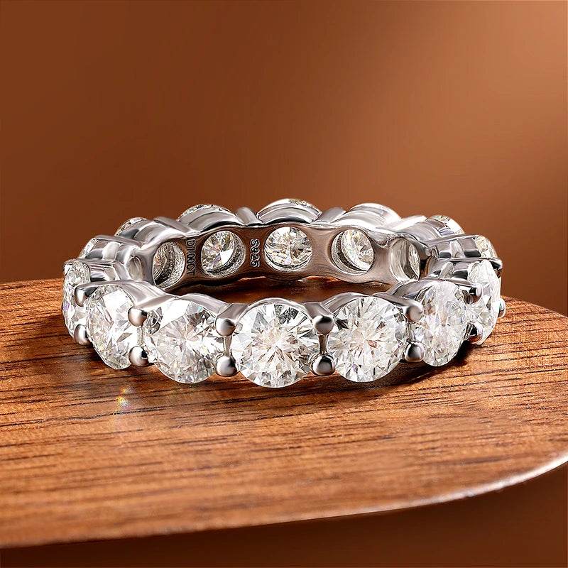 Round Moissanite Solitaire Ring - D VVS1 S925 Silver 0.5ct