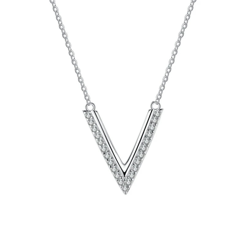 Daughter Birthday Gift 18K White Gold Victory Thanksgiving Necklaces 0.19CT Moissanite Diamond PT950 Platinum Christmas Women