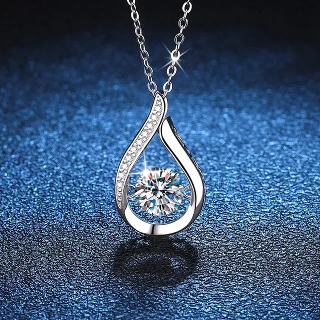 1 Carat Moissanite Pendant Necklace for Women PT950 Platinum Diamond Fine Jewelry Gift Party Neck Chain