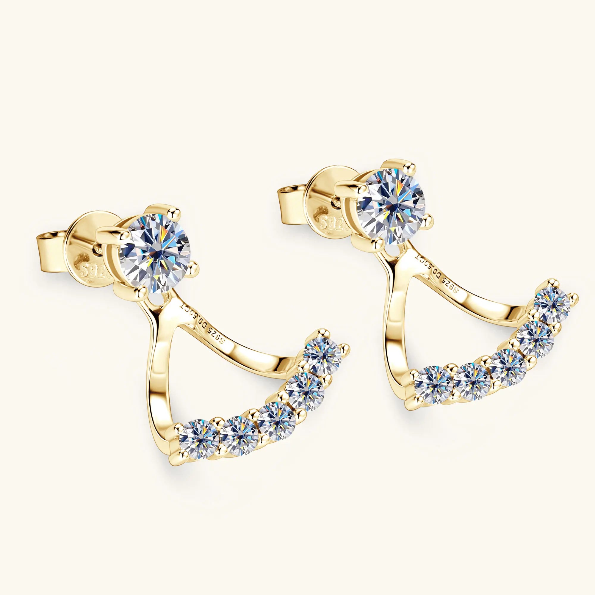 Stud Earrings for Women Sparkling Brilliant Cut Diamond 925 Sterling Silver 0.5CT Moissanite Ear Jewelry GRA Certified