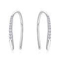 18K Plated Full Moissanite Earrings for Women Original Certified 925 Sterling Silver U-shaped Stud Earring