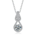 18k White Gold 1ct Moissanite Diamond Necklace Pendant for Women Classic Interlocking Platinum Pt950 Accessories Jewelry