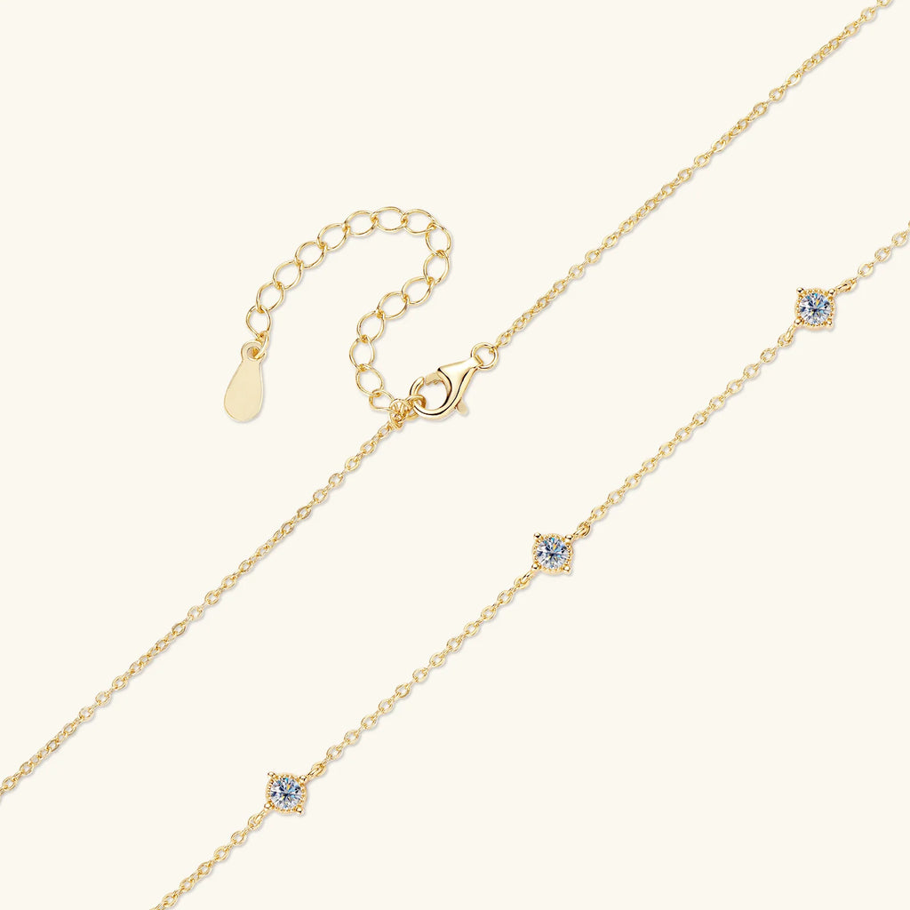 Moissanite Diamond Necklaces for Women Dainty 18k Gold Plated/925 Sterling Silver 3mm  Neck Chain Female Trendy Jewelry
