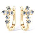 Earring 925 Sterling Silver Cross Earrings 18K White Gold Plated Hoops for Women Faith Gift 2.5mm Moissanite Diamond