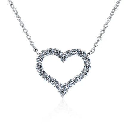 Moissanite Diamonds Heart Necklace