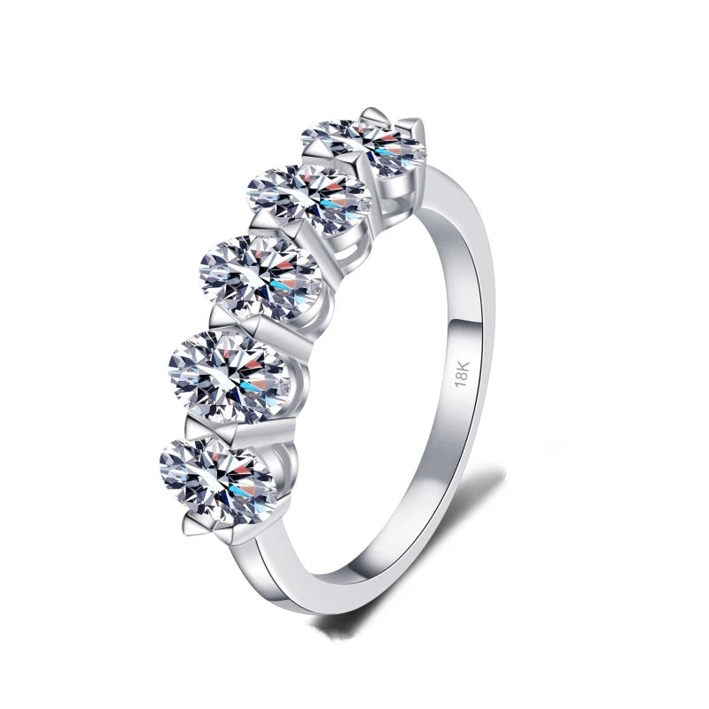 Women Engagement 18K White Gold Wedding Band 2.5CT Moissanite Diamond Girl Friend Christmas PT950 Platinum Birthday Gift Rings