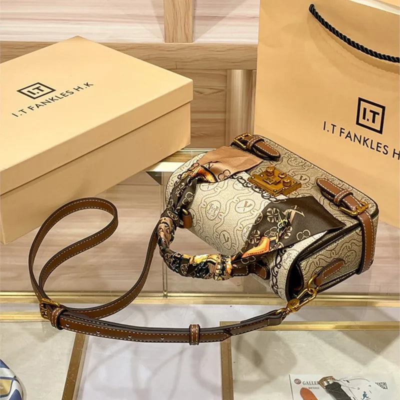 Genuine leather handbag designer fashionable single shoulder crossbody bag