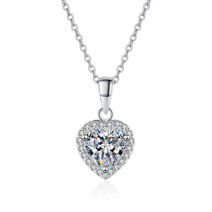 Moissanite Diamond Heart Pendant Necklace