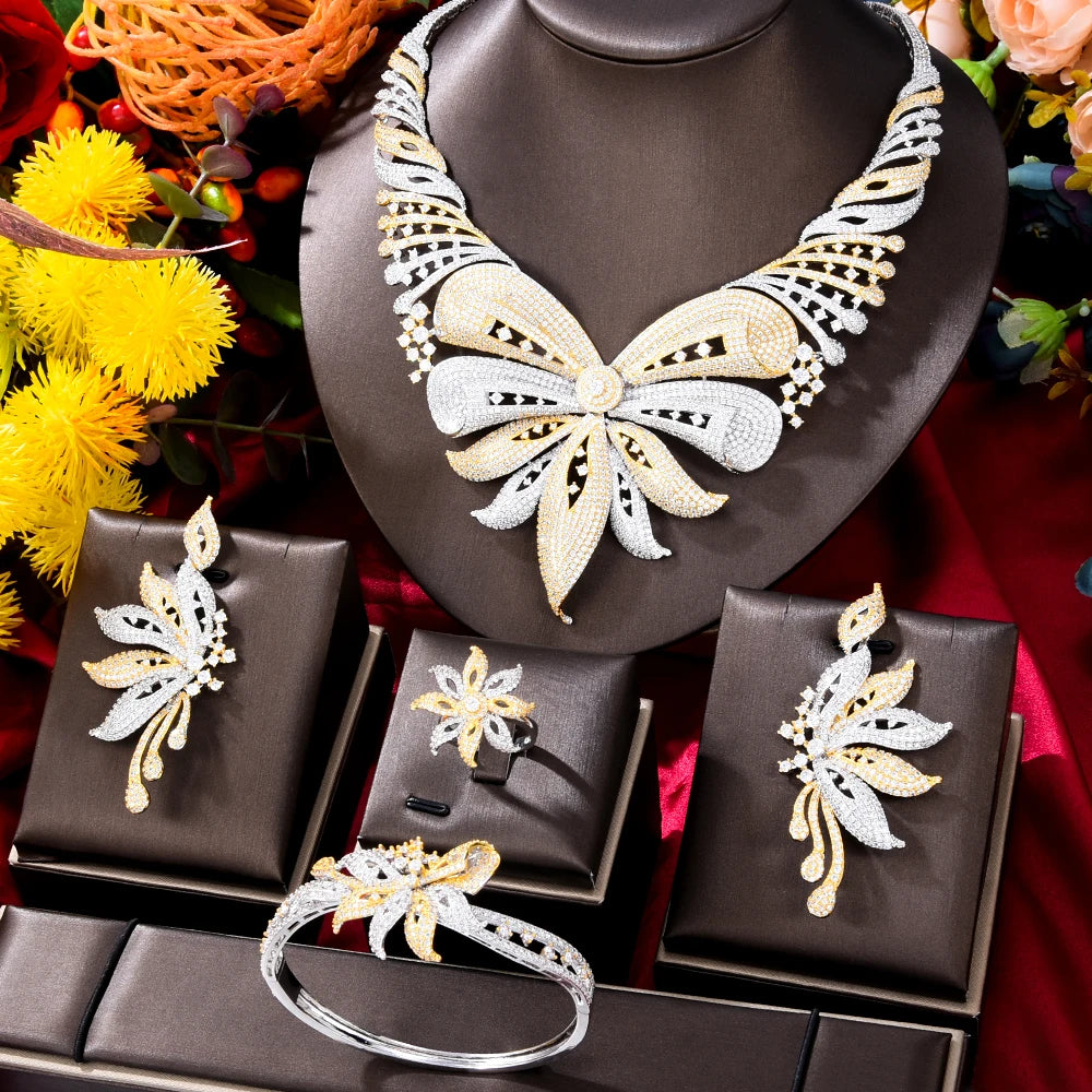 Luxury Women Bridal Cubic Zirconia Jewelry Set