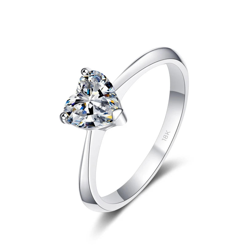 Designer 18K White Gold Moissanite Diamond Rings