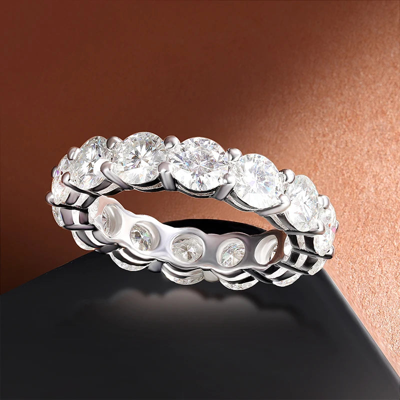 Round Moissanite Solitaire Ring - D VVS1 S925 Silver 0.5ct