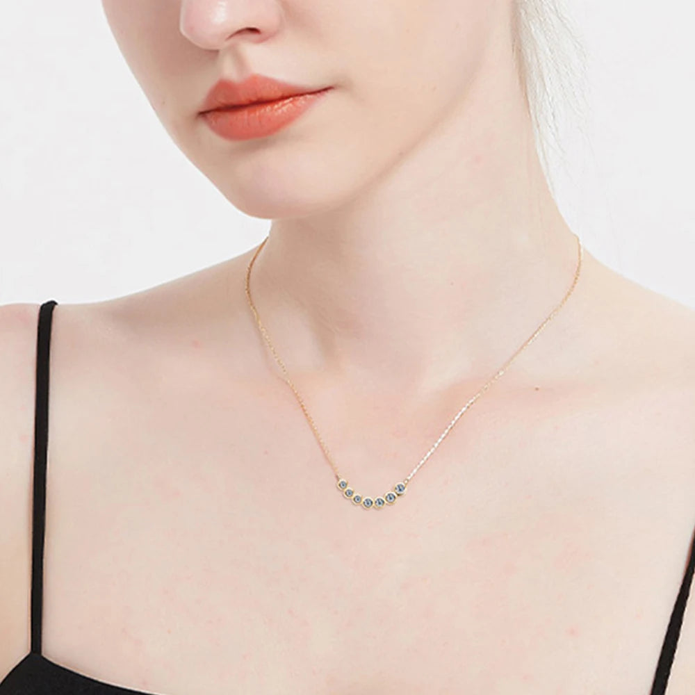 Full Moissanite Necklace 925 Sterling Silver Plated 14K Gold Diamond Pendant For Women Wedding Party Fine Jewelry Gift