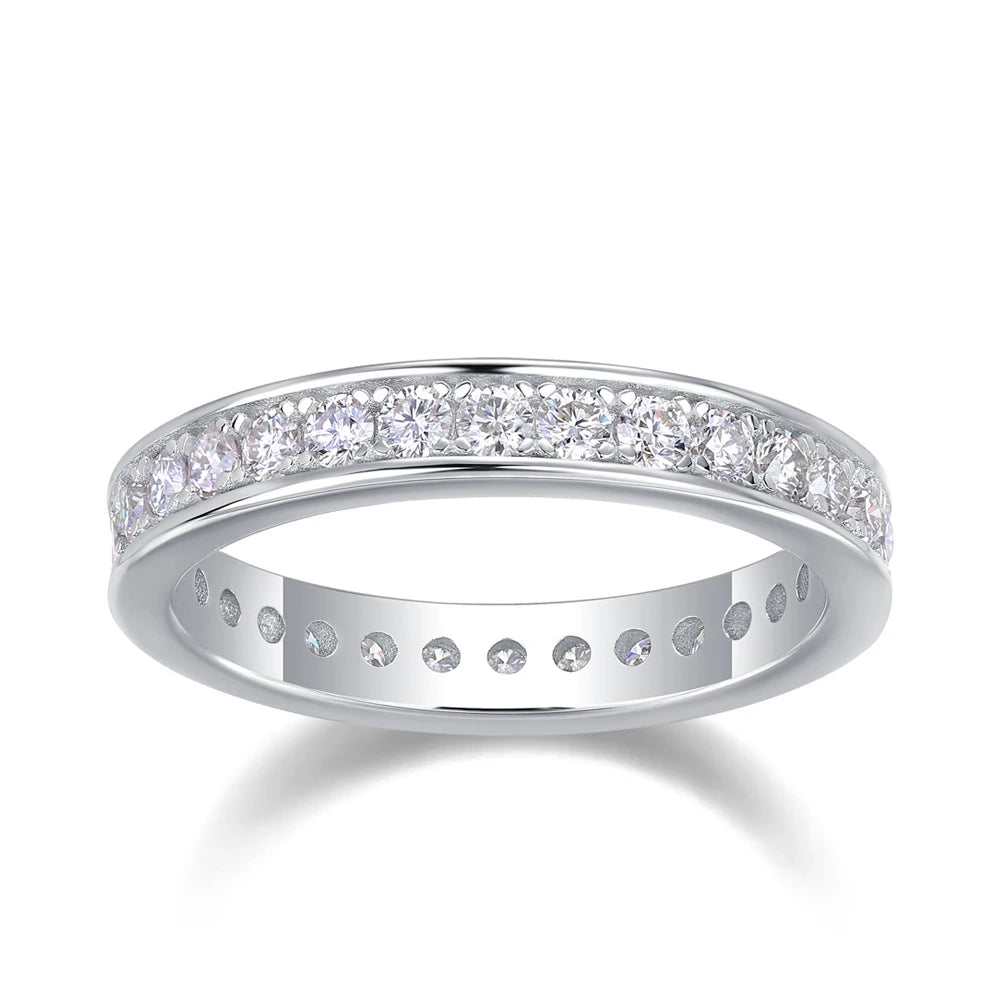 Full Eternity Moissanite Band - D VVS1 S925 Silver 2mm