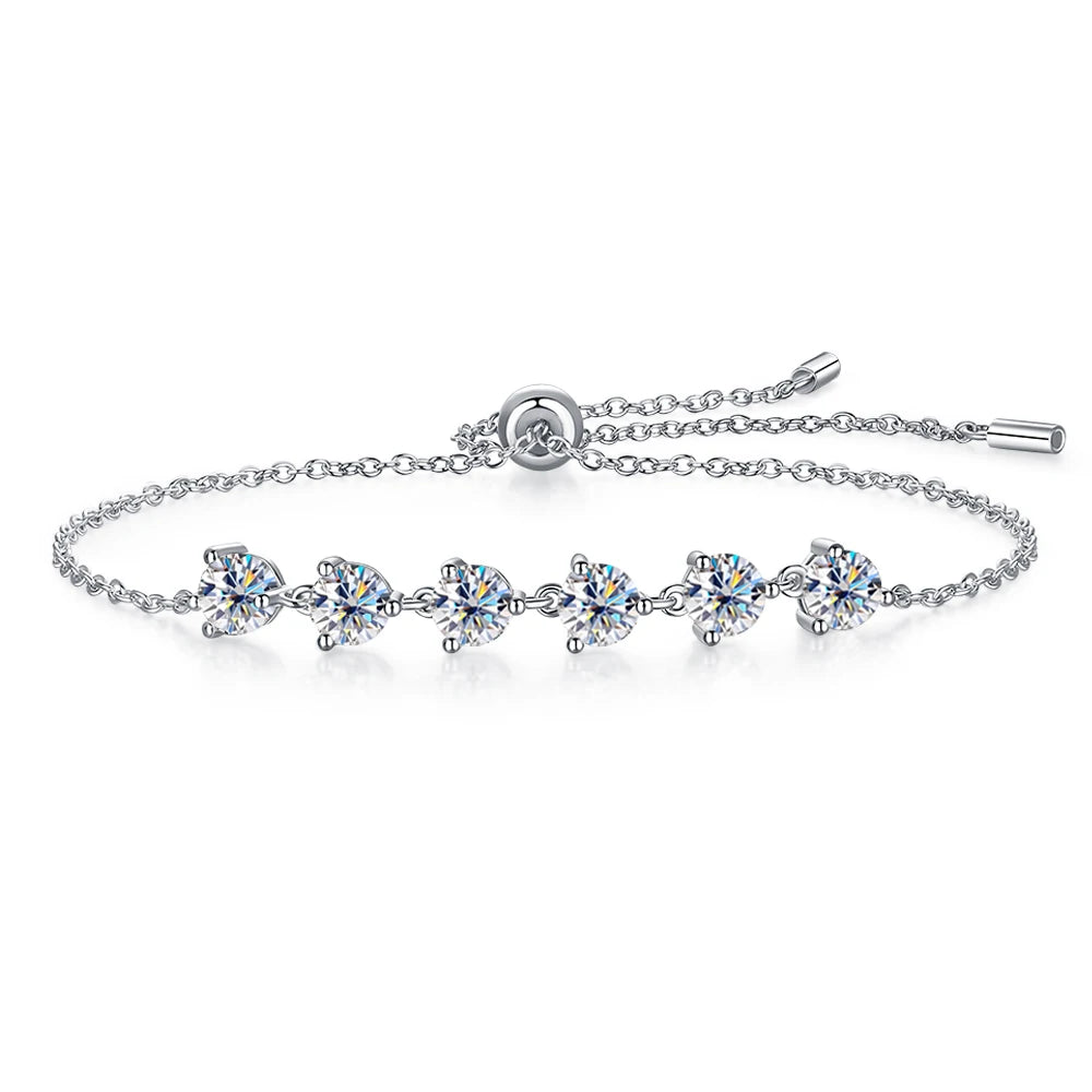 Moissanite Bracelet for Women 5MM 3CT  D VVS1 100% 925 Sterling Silver Plated 18k Gold Diamond Bracelet Wedding Jewelry Gift