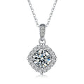18k White Gold Pendants 2ct Moissanite Necklace Pendant Women's T-home Square Bag Platinum Pt950 Pendant Accessories Jewelry