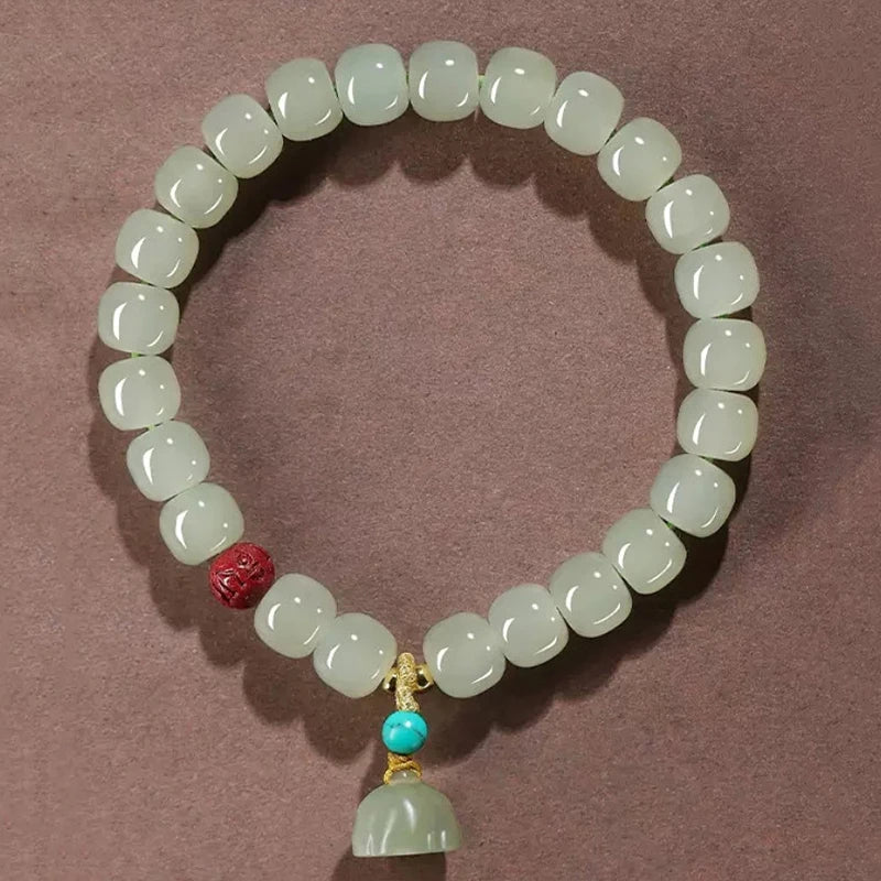 Qinghetian Jade Handstring 7X8mm Bracelet