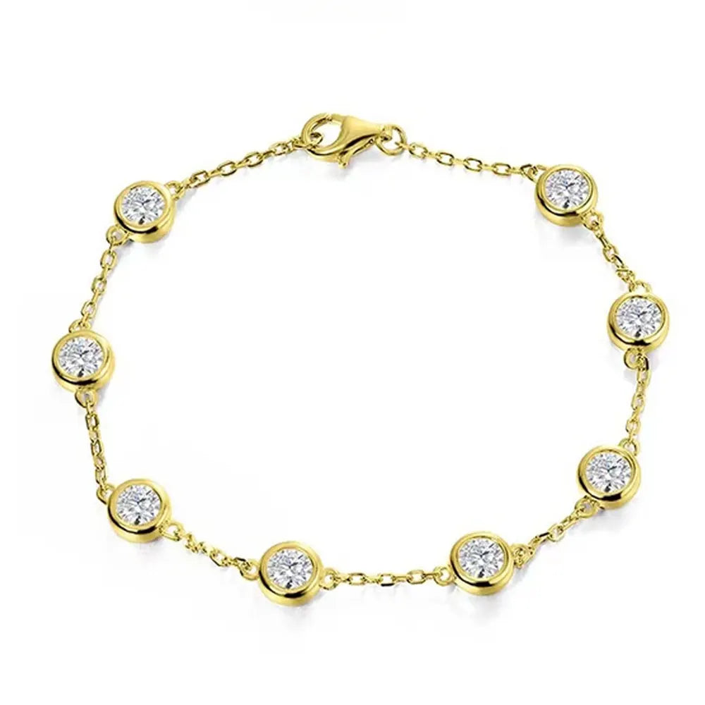 All Moissanite Tennis Bracelet 4mm 2.4ct Lab Diamond  925 Sterling Sliver D VVS