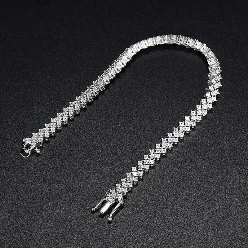 Moissanite Tennis Bracelet 925 Sterling Silver Lab Diamond Bracelets with White Gold Plated  Fine Jewelry For Women